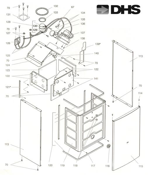 Exploded Diagram for FAN, COMB CHAM & CASE PANELS 1
