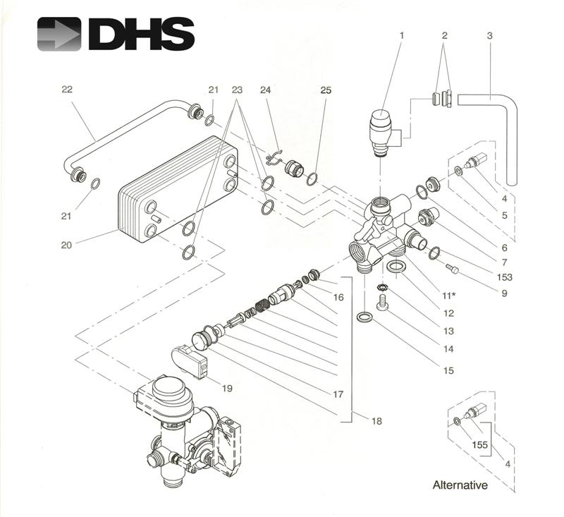 C H RETURN ASSY & DHW HEAT EX logo