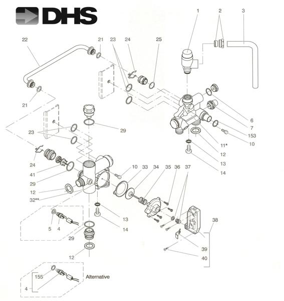 Exploded Diagram for C H FLOW & RETURN ASSYS 1