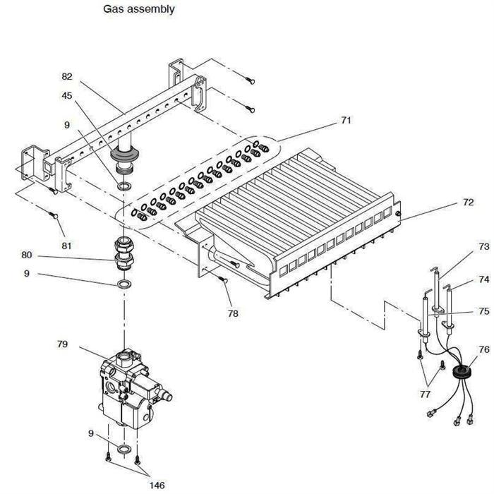 Exploded Diagram for GAS ASSEMBLY