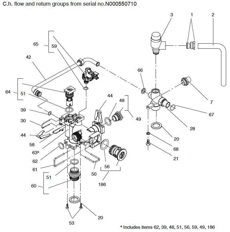 Exploded Diagram for CH FLOW & RTRN FROM N000550710