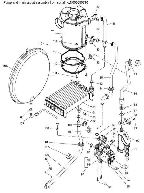 Exploded Diagram for PUMP MAIN CIRC FROM N000550710