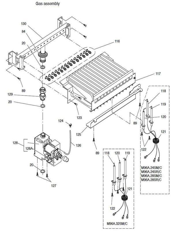 Exploded Diagram for GAS ASSEMBLY