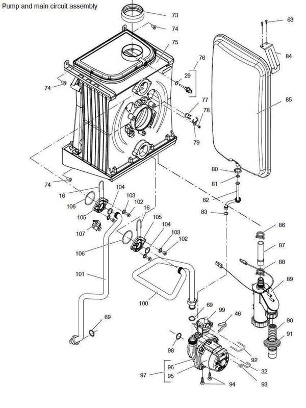 Exploded Diagram for PUMP, MAIN CIRCUIT