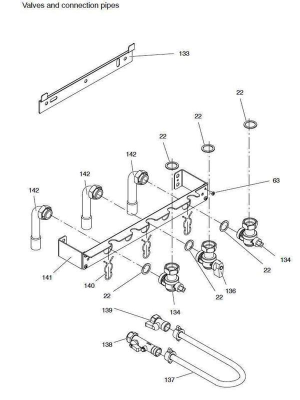 Exploded Diagram for VALVES, CONNECTION PIPES