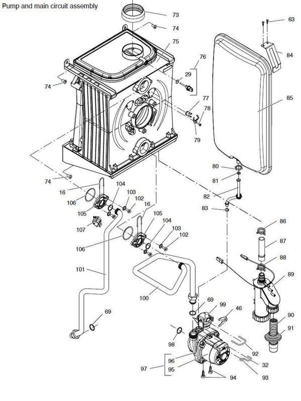 Exploded Diagram for PUMP, MAIN CIRCUIT