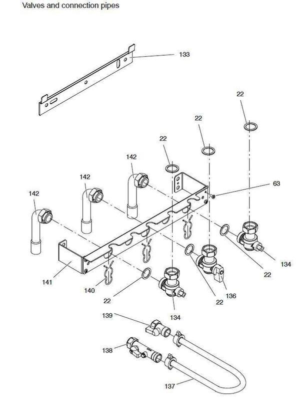 Exploded Diagram for VALVES, CONNECTION PIPES