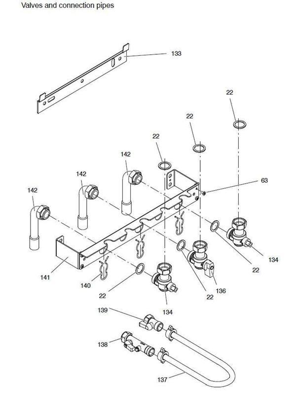Exploded Diagram for VALVES, CONNECTION PIPES
