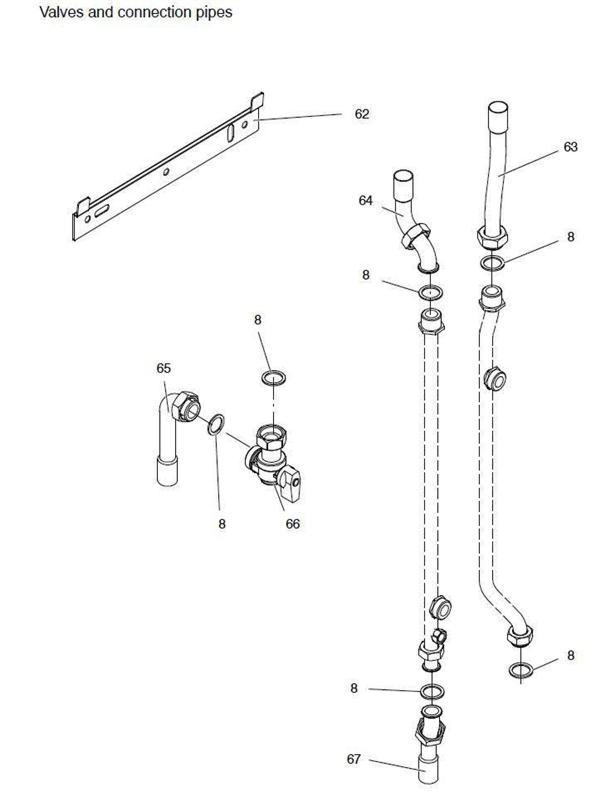 Exploded Diagram for VALVES, CONNECTION PIPES