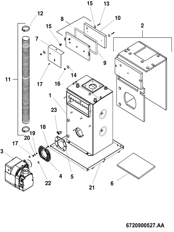 Exploded Diagram for HEAT EXCHANGER