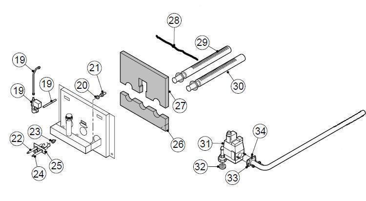 Exploded Diagram for BURNER/GAS VALVE ASSEMBLY
