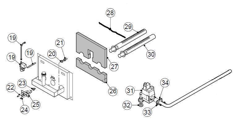 Exploded Diagram for BURNER/GAS VALVE ASSEMBLY