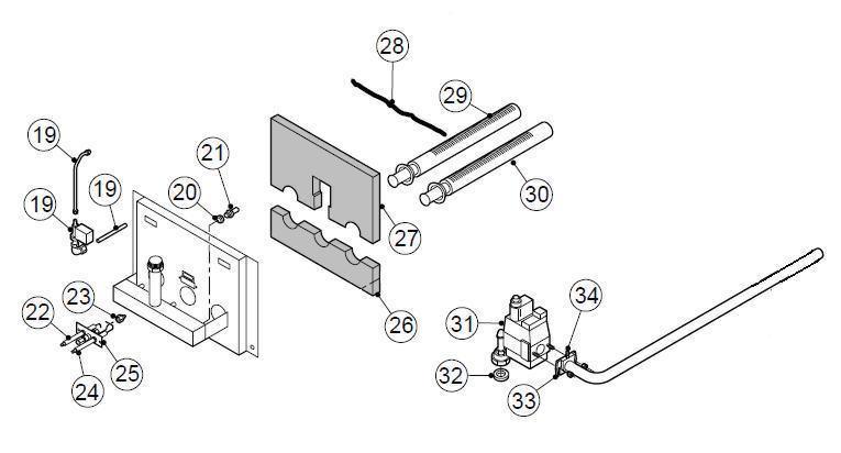 Exploded Diagram for BURNER/GAS VALVE ASSEMBLY