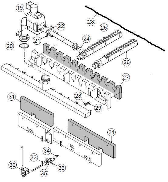 Exploded Diagram for BURNER/GAS VALVE ASSEMBLY