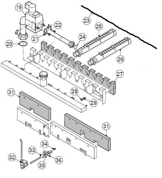 Exploded Diagram for BURNER/GAS VALVE ASSEMBLY