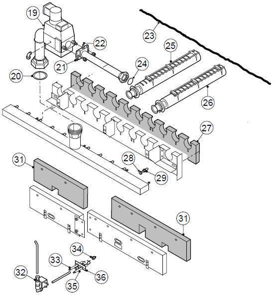 Exploded Diagram for BURNER/GAS VALVE ASSEMBLY
