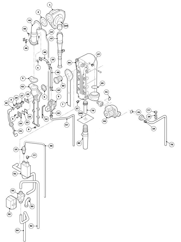 Exploded Diagram for BOILER BODY ASSEMBLY