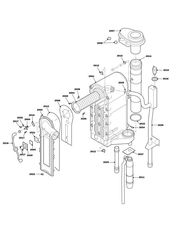 Exploded Diagram for BOILER BODY ASSEMBLY