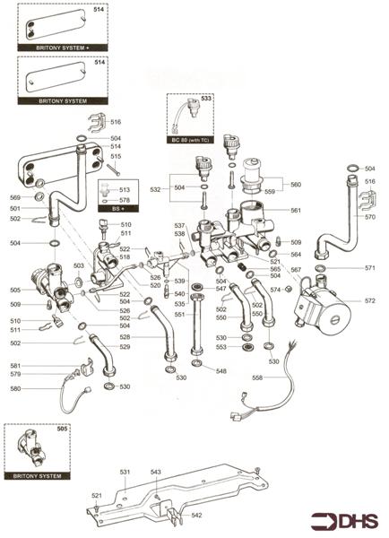 Exploded Diagram for HYDRAULIC BLOCK
