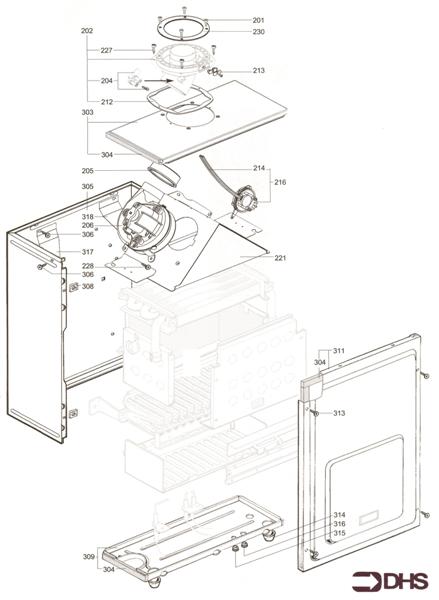 Exploded Diagram for FLUE ASSEMBLY - SEALED CASE
