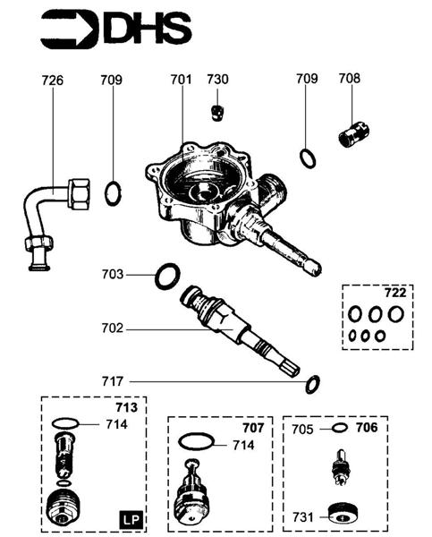 Exploded Diagram for WATER SECTION ASSY