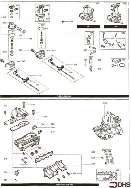 Exploded Diagram for GAS SECTION
