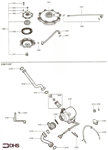 Exploded Diagram for WATER SECTION ASSY - PUMP ASSY