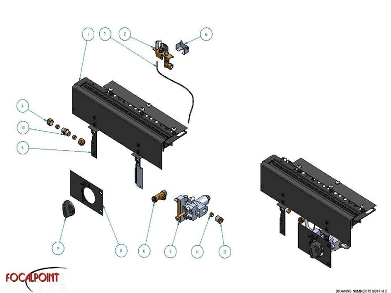 Exploded Diagram for BURNER TRAY ASSEMBLY