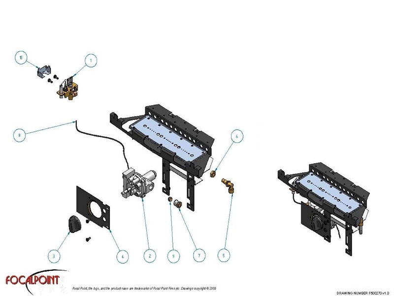 Exploded Diagram for BURNER TRAY ASSEMBLY