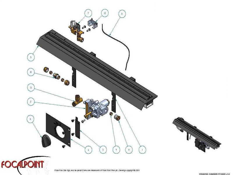 Exploded Diagram for BURNER TRAY ASSEMBLY