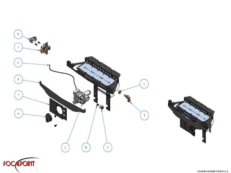 Exploded Diagram for BURNER TRAY ASSEMBLY