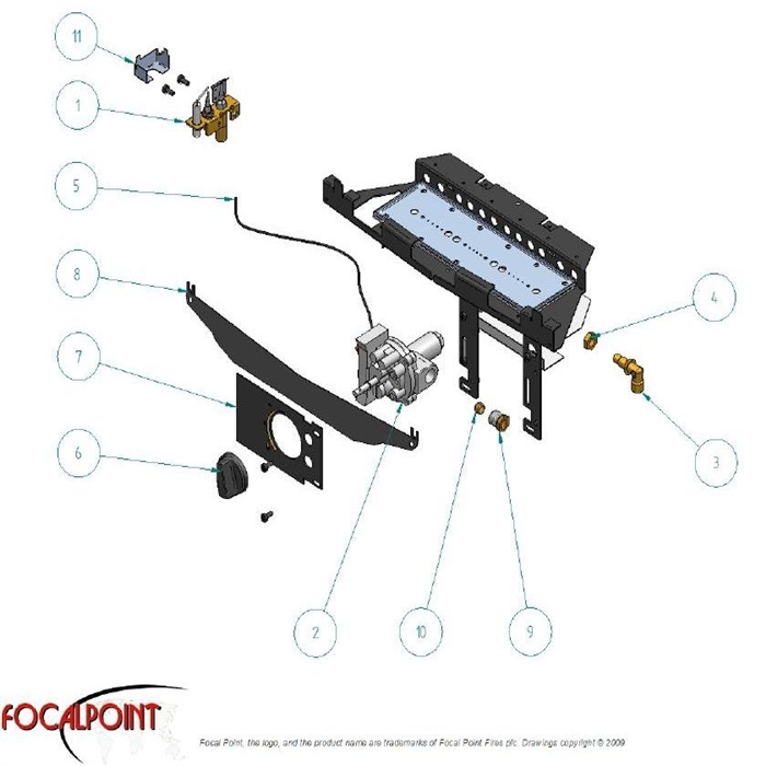 Exploded Diagram for BURNER TRAY ASSEMBLY