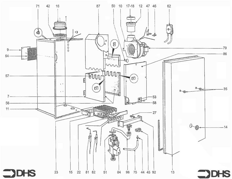 Exploded Diagram for GAS TRAIN & COMBUSTION CHAMBER