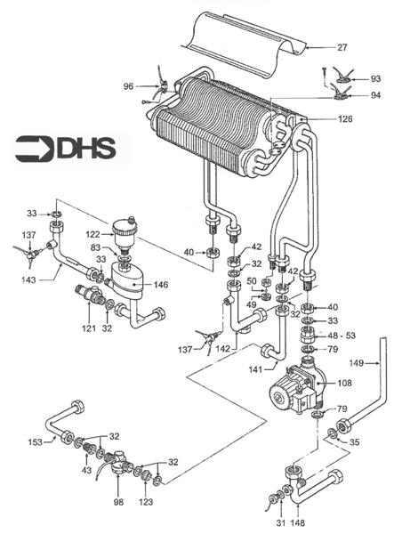 Exploded Diagram for HEAT EXCHANGER & PUMP
