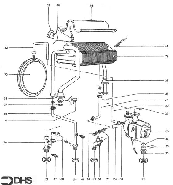 Exploded Diagram for HEAT EXCHANGER & PUMP