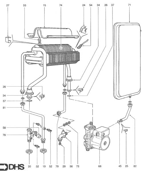 Exploded Diagram for HEAT EXCHANGER & PUMP