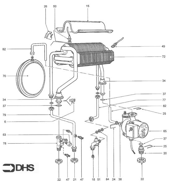 Exploded Diagram for HEAT EXCHANGER & PUMP