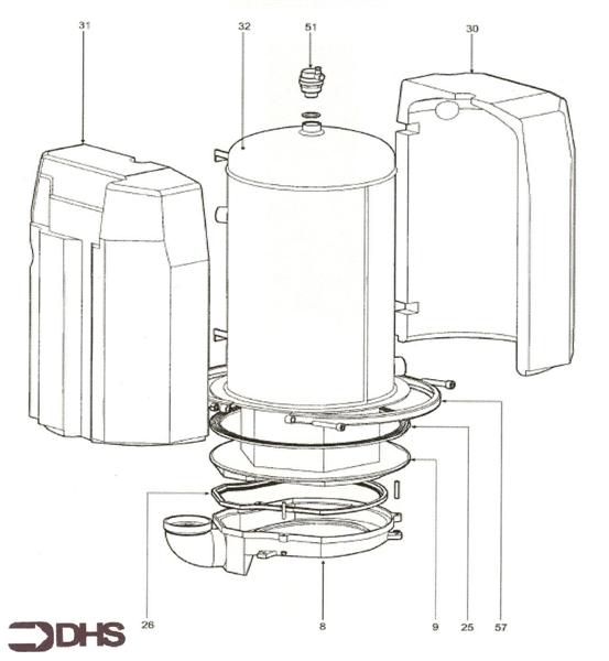 Exploded Diagram for HEAT EXCHANGER ASSY
