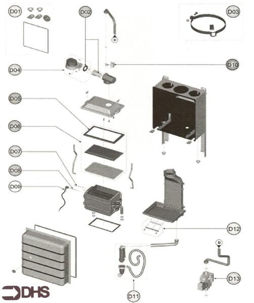 Exploded Diagram for GAS LINE ASSY