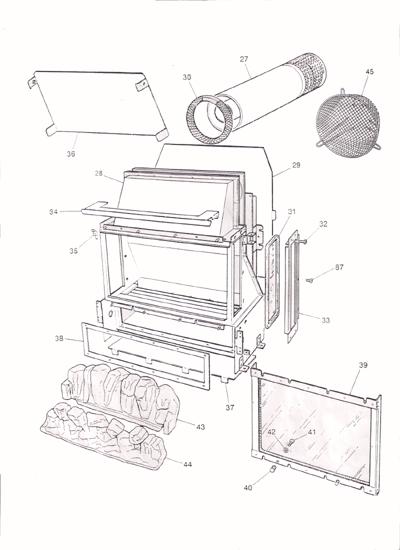 Exploded Diagram for FIREBOX ASSEMBLY