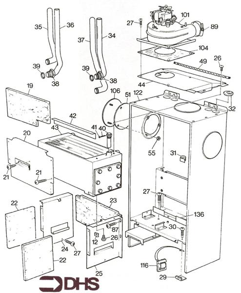 Exploded Diagram for HEAT EXCHANGER