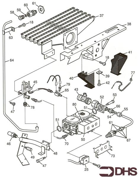 Exploded Diagram for GAS CONTROL SECTION