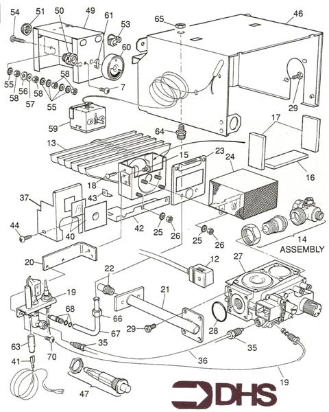 Exploded Diagram for GAS CONTROL SECTION
