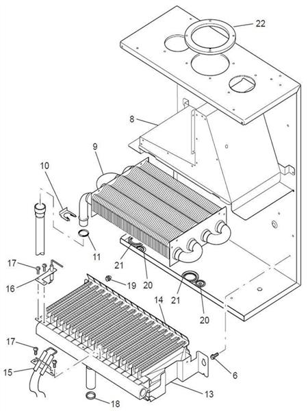 Exploded Diagram for HEAT EX.,BURNER ASSY