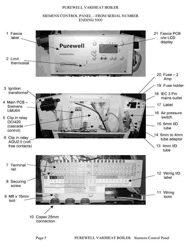 Exploded Diagram for SIEMENS CONTROL PANEL FR SNO E