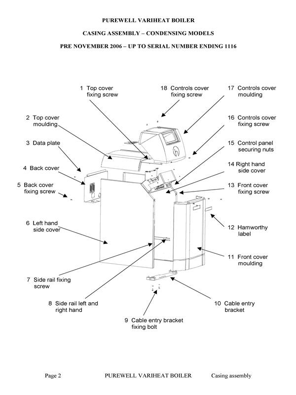 Exploded Diagram for CASING ASSEMBLY PRE NOV 06
