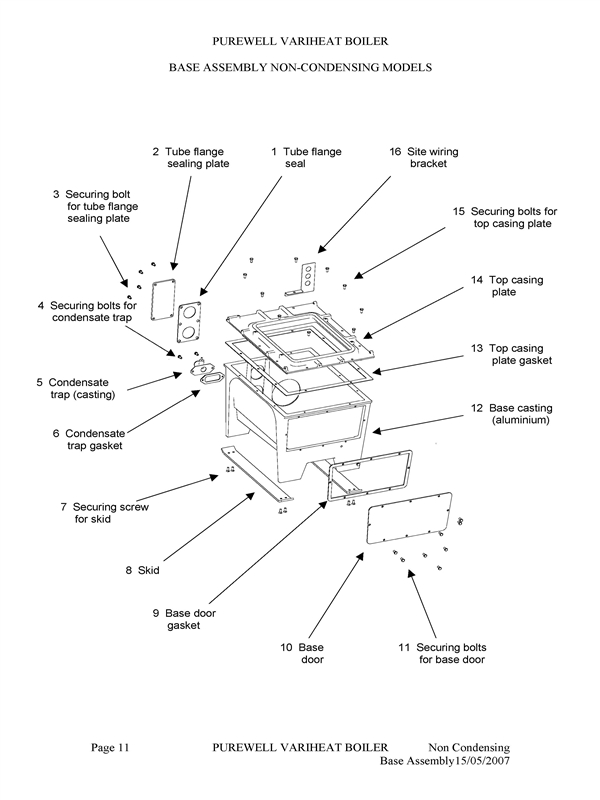 Exploded Diagram for BASE ASSEMBLY