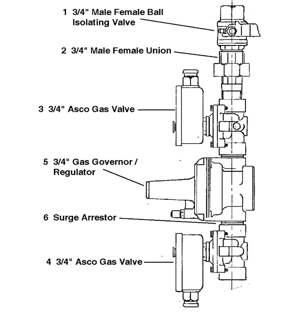 Exploded Diagram for GAS TRAIN NAT GAS AUTO 1980/90