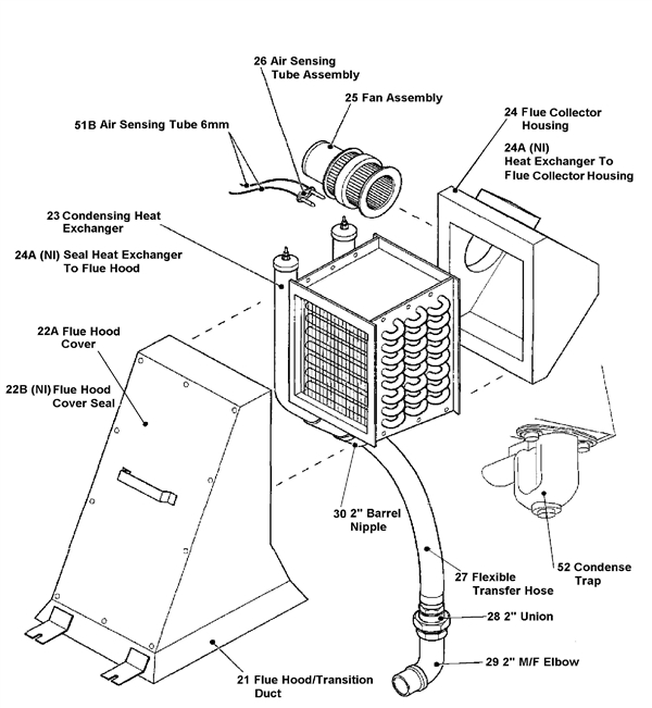 Exploded Diagram for CONDENSING HEAT EXCHANGER