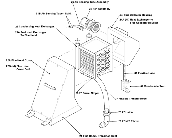 Exploded Diagram for CONDENSING HEAT EXCHANGER